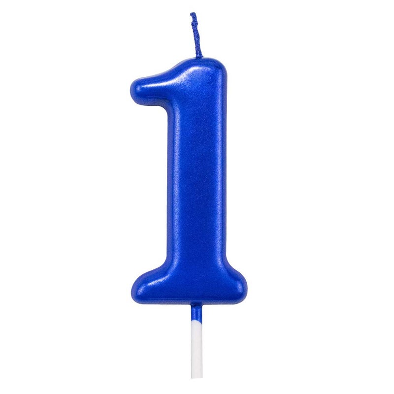 XNOVA Blue Birthday Candles 1 Candle 1st One Year Cake Bady Roman Numberal Cool Number Candle No 10 11 12 13 14 15 16 17 18 19 - Image 1